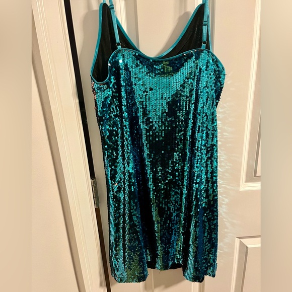 Last Disco Dress Sequin Spaghetti Strap Dress for Bachelorette NYE Dress - Picture 2 of 4